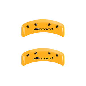 MGP 4 Caliper Covers Engraved Front Accord Engraved Rear Accord Yellow finish black ch