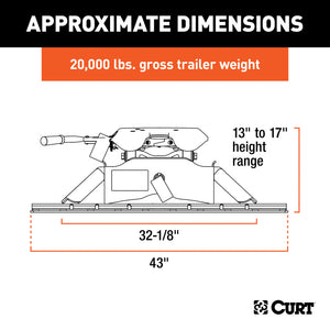 Curt A20 5th Wheel Hitch w/Rails