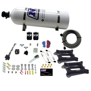 Nitrous Express Dual Holley/Gasoline Nitrous Kit (100-500HP) w/15lb Bottle