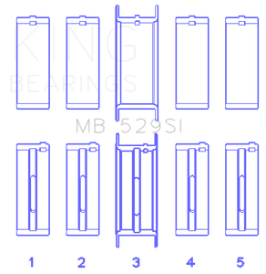 King Ford V8 221 Main Bearing Set