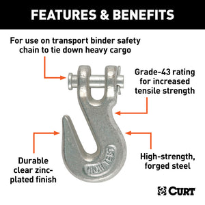 Curt 1/4in Clevis Grab Hook (2600lbs)