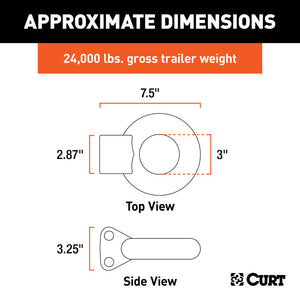 Curt Channel-Style Lunette Eye (24000lbs 3in I.D. Raw)