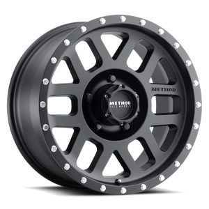 Method MR306 Mesh 17x8.5 0mm Offset 5x4.5 83mm CB Matte Black Wheel