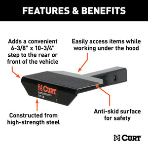 Curt Hitch-Mounted Step Pad (Fits 2in Receiver)