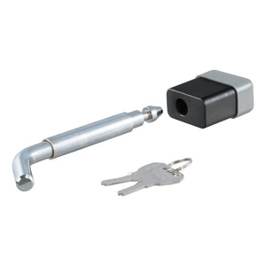 Curt 1/2in Hitch Lock w/5/8in Adapter (1-1/4in or 2in Receiver Deadbolt Chrome)