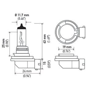 Hella Optilux H8 12V/35W XB Xenon White Bulb (pair)