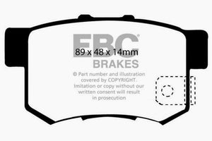 EBC 97 Acura CL 2.2 Yellowstuff Rear Brake Pads