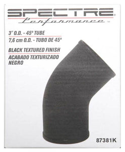 Spectre Universal Intake Elbow Tube (ABS) 3in. OD / 45 Degree - Black Textured Powdercoat