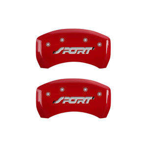 MGP 4 Caliper Covers Engraved Front & Rear SPORT Red finish silver ch