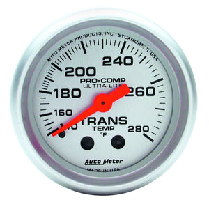 Autometer Ultra-Lite 52mm 140-280 Deg F Mechanical Transmission Temp Gauge