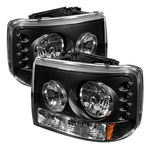 Spyder Chevy Silverado 1500 99-02 LED Crystal Headlights Blk HD-YD-CS99-1PC-AM-BK