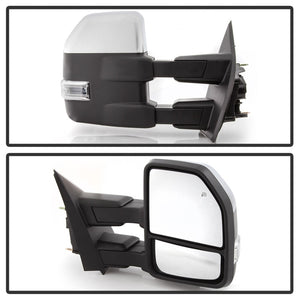 xTune 15-17 Ford F-150 Heated LED Telescoping Pwr Mirrors - Clr (Pair) (MIR-FF15015S-G4-PWH-CL-SET)