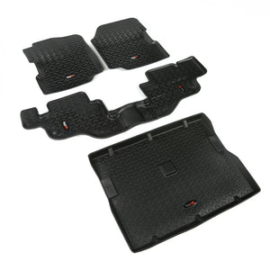 Rugged Ridge Floor Liner Front/Rear/Cargo Black 1976-1995 Jeep Wrangler / CJ