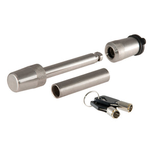 Curt 1/2in Hitch Lock w/5/8in Adapter (1-1/4in or 2in Receiver Barbell Stainless)