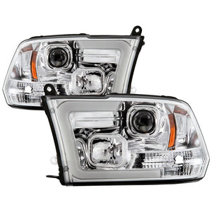 Spyder 09-16 Dodge Ram 1500 Ver 2 Proj Headlight - Light Bar Turn Signal - Chro - PRO-YD-DR09V2-SB-C