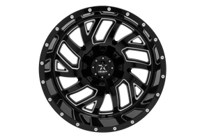 RBP 65R Glock 22x12 5x114.3 BP / 4.75 BS / -44mm Offset 78mm CB Gloss Black w/Machined Grooves Wheel