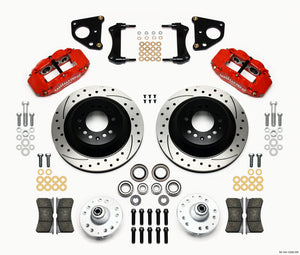 Wilwood Narrow Superlite 6R Front Hub & 1PC Rtr Kit 12.88in Dril -Red 62-72 CDP B & E Body-Drum