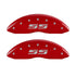 MGP 4 Caliper Covers Engraved Front & Rear Silverado style/SS Red finish silver ch