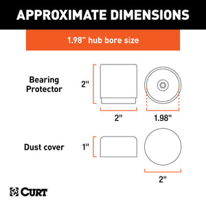 Curt 1.98in Bearing Protectors & Covers (2-Pack)