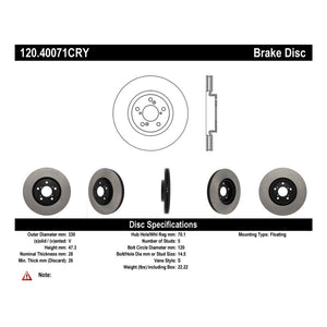 Stoptech 07-13 Acura MDX / 14-17 Acura RLX Cryo Premium Front Brake Rotor