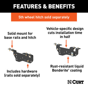 Curt 09-10 Ford F-250 Super Duty Custom 5th Wheel Brackets