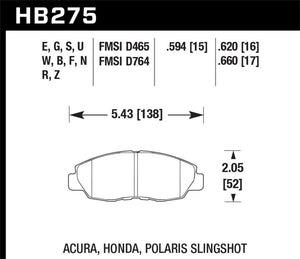 Hawk 95-99 Ford Taurus Sho / 01-07 Ford Taurus HPS Street Front Brake Pads