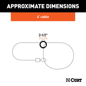 Curt Multi-Use Cable Lock (6ft x 3/8in Cable Vinyl-Coated Braided Steel)