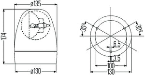 Hella Rotating Lamp H 24V Yellow Mg24 2Rl