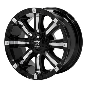 RBP 94R 20x9.0 8x165.1 BP / 5 BS 0mm Offset 117mm CB (Hub Centric) Black w/Chrome Inserts Wheel