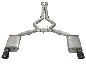 aFe MACHForce XP 3in 304 SS Cat-Back Exhausts w/ Black Tips 15-17 Ford Mustang GT V8-5.0L/V6-3.7L