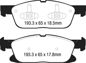 EBC 2018+ Lincoln Nautilus Greenstuff Front Brake Pads