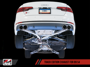 AWE Tuning Audi B9 S4 Track Edition Exhaust - Non-Resonated (Silver 102mm Tips)