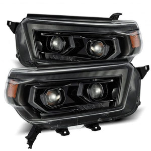 AlphaRex 10-13 Toyota 4Runner PRO-Series Proj Headlights Plank Style Alpha Blk w/Seq Signal/DRL