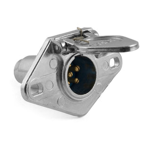 Curt 6-Way Round Connector Socket (Vehicle Side Diecast Metal)