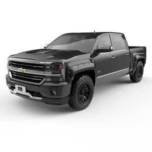 EGR 14+ Chev Silverado 5ft Bed Bolt-On Look Color Match Fender Flares - Set - Black