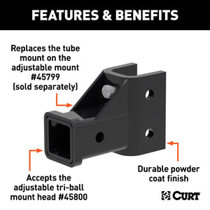 Curt Replacement Adjustable Tri-Ball Tube Mount for 45799