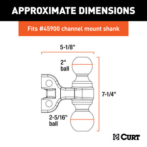 Curt Replacement Dual-Ball for Adjustable Channel Mount