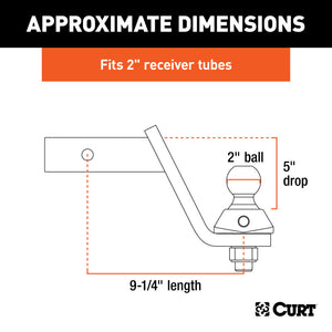 Curt RockerBall 5in Drop Cushion Hitch Trailer Ball