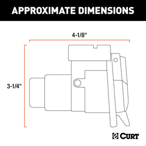 Curt 7-Way RV Blade Connector Socket w/Integrated Bracket (Vehicle Side Packaged)