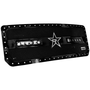 RBP RX-3 Midnight Edition Black LED Bar Grille (Studded) 15-17 GMC Sierra HD 2500/3500