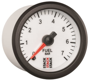 Autometer Stack 52mm 0-7 Bar M10 Male Pro Stepper Motor Fuel Pressure Gauge - White