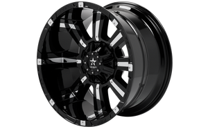 RBP 94R 22x12 8x165.1 BP / 4.75 BS / -44mm Offset 121.3mm CB Black w/Chrome Inserts Wheel