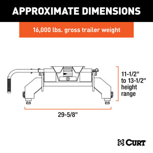 Curt E16 5th Wheel Hitch w/GM Puck System Legs