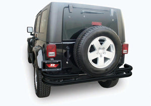 Rampage 2007-2018 Jeep Wrangler(JK) Double Tube Rear Bumper - Black