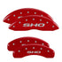 MGP 4 Caliper Covers Engraved Front & Rear SHO Red finish silver ch