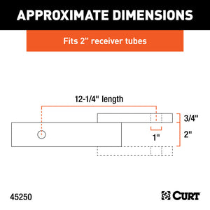 Curt Class 3 Ball Mount (2in Shank 7500lbs 2in Drop 12-1/4in Long)