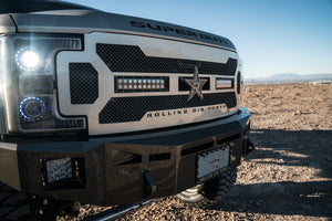 RBP RX-3 Midnight Edition Black LED Bar Grille (Studded) 17 Ford Spr Duty F250/F350 w/o Front Camera