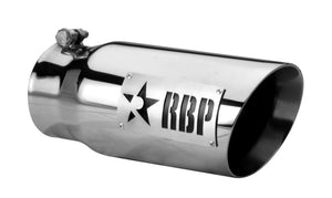 RBP RX-1 Polished Dual-Badged Exhaust Tip Inlet 4in. / Outlet 5in. / Length 12in. - Stainless Steel