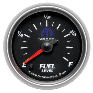 Autometer Mopar 2-1/16in 0-280 Ohm Programmable Fuel Level Gauge - Black