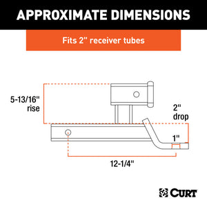 Curt Multi-Use Ball Mount (2in Shank 7500lbs 5-13/16in Rise 1in Ball Hole)